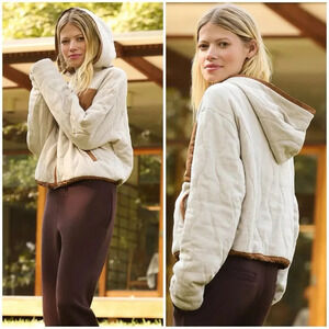 Spiritual Gangster For Anthropologie Quilted Zip-Up Jacket Soft Cropped Size XL